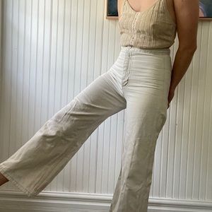 Levi’s Ribcage Wide Leg Crop, White Denim, Size 25